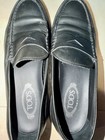 TOD’s Men’s 10 penny Loafer Shoes Vintage Black Leather Italy slip on dress tods — photo 2