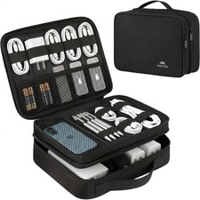 MATEIN Electronics Organizer Travel Case, Water Medium, Antique Black