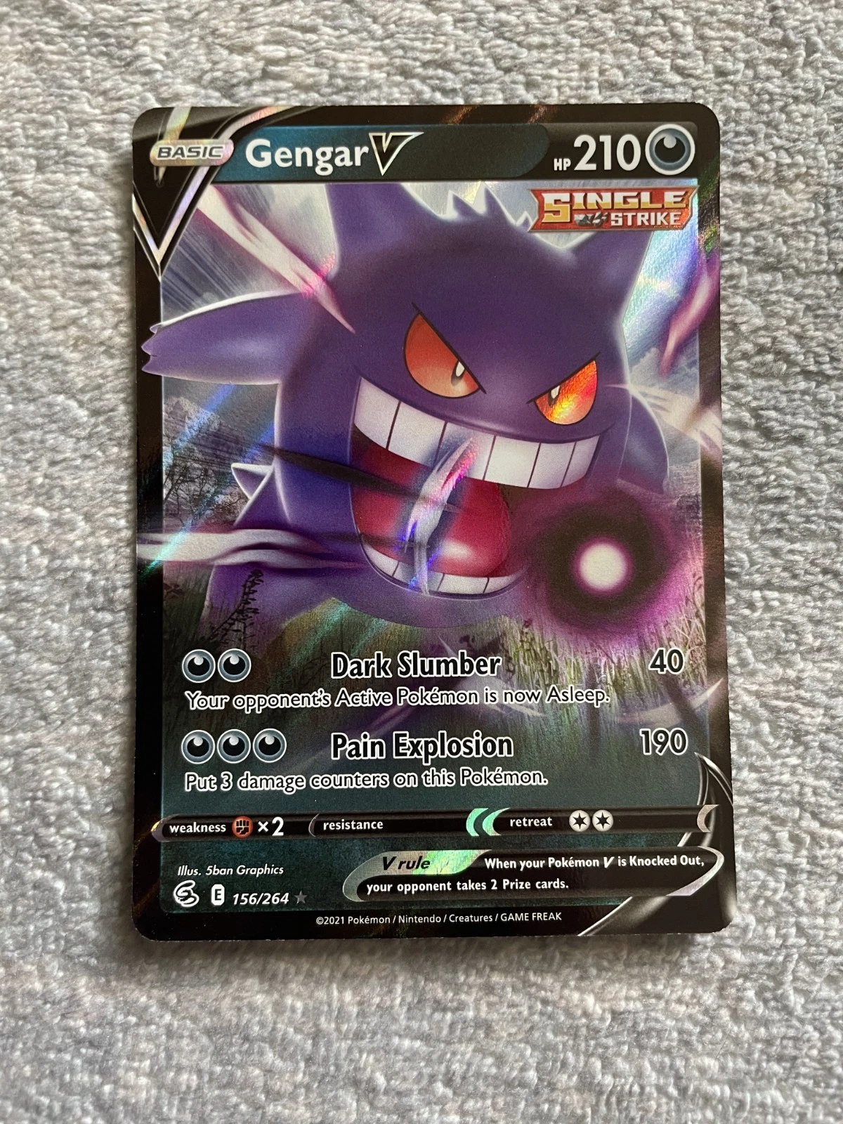 Pokémon Card - Gengar V (156/264- Fusion Strike)
