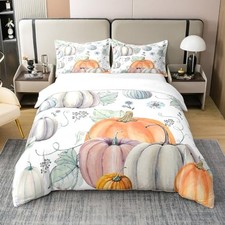 100 Cotton Duvet Cover Queen,Farmhouse Harvest Queen No Comforter Pumpkin