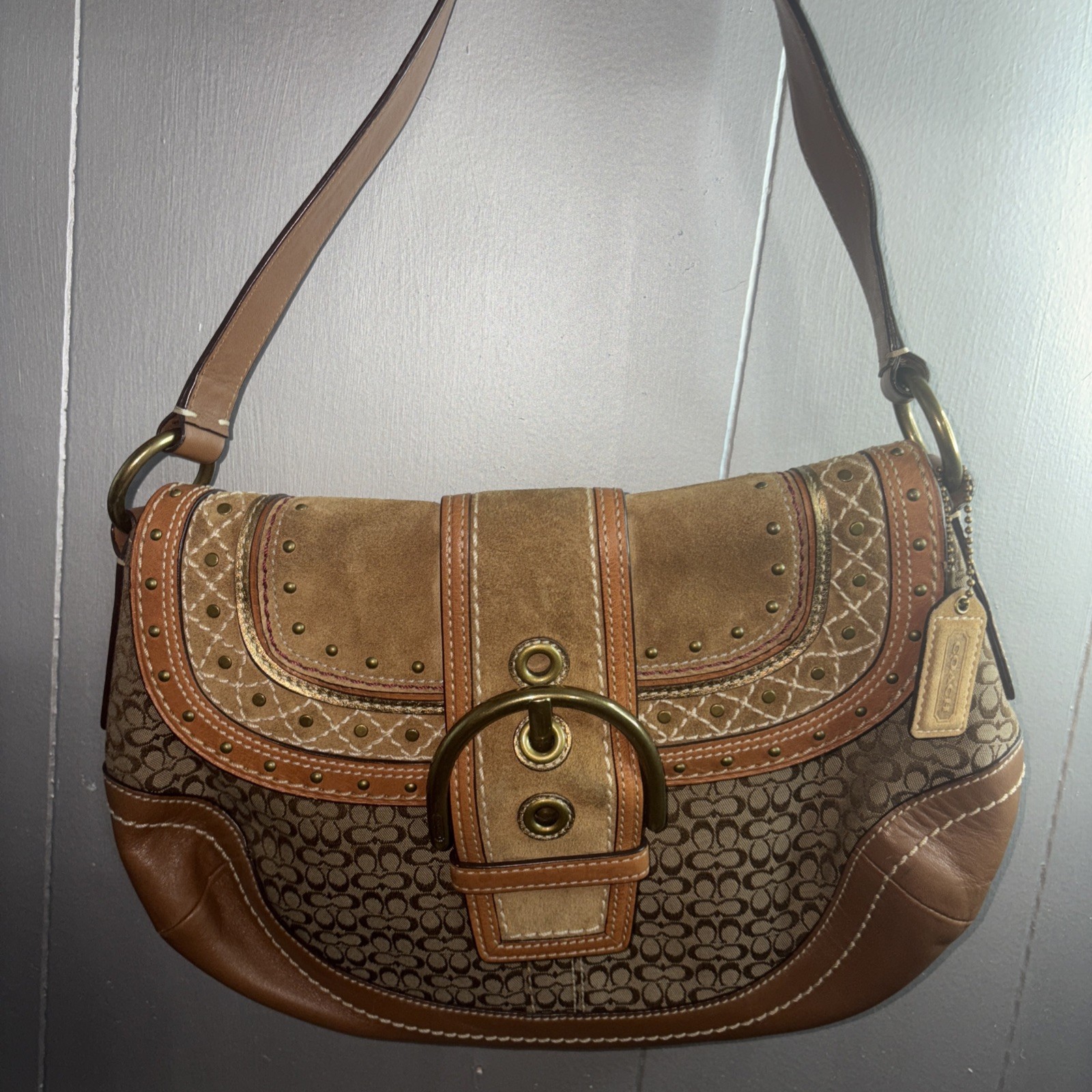 COACH Vintage Renaissance Hobo with Rivets Grommet Buckles