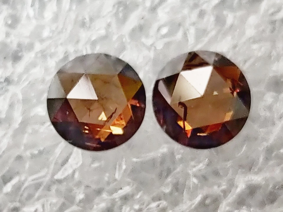 1.90CT Lab Grown Diamond Brown diamond Round Rose cut diamond Round Pair diamond - Image 2 of 4