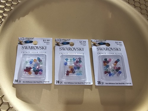 Swarovski Sparkly Create Your Own Style Birthstone Color Beads 28 Pieces × 3