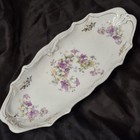 12 inch Vintage Antique Limoges Serving Plate Unmarked Purple Flowers & Gold