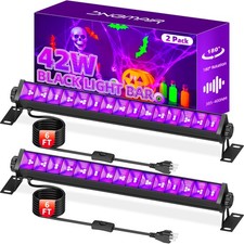 42W LED Black Light Bar 2 Pack for Glow Parties and Events