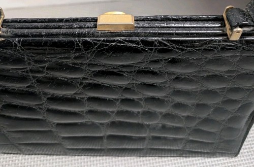 Vintage Crocodile Skin Handbag Made in France - Picture 16 of 24