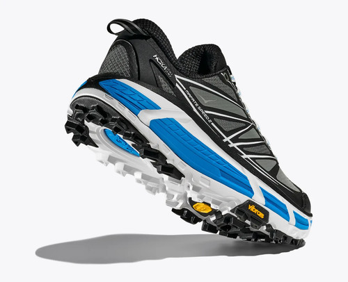 Hoka One One US 12 Men's Black White Blue Vibram Sole Runner Mafate Speed 2  New - Picture 18 of 20