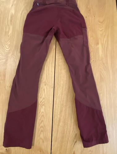 Womens Fjallraven G-1000 Nikka Trousers Curved Burgundy Red Size 26 Regular - Picture 4 of 8