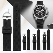 Silicone Tire Tread Pattern Strap for Chopard Mille Miglia Watch 18-24mm