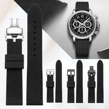 Silicone Tire Tread Pattern Strap for Chopard Mille Miglia Watch 18-24mm