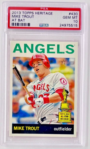 2013 Topps Heritage MIKE TROUT Action Image Variation SP #430 PSA 10 Rookie Cup
