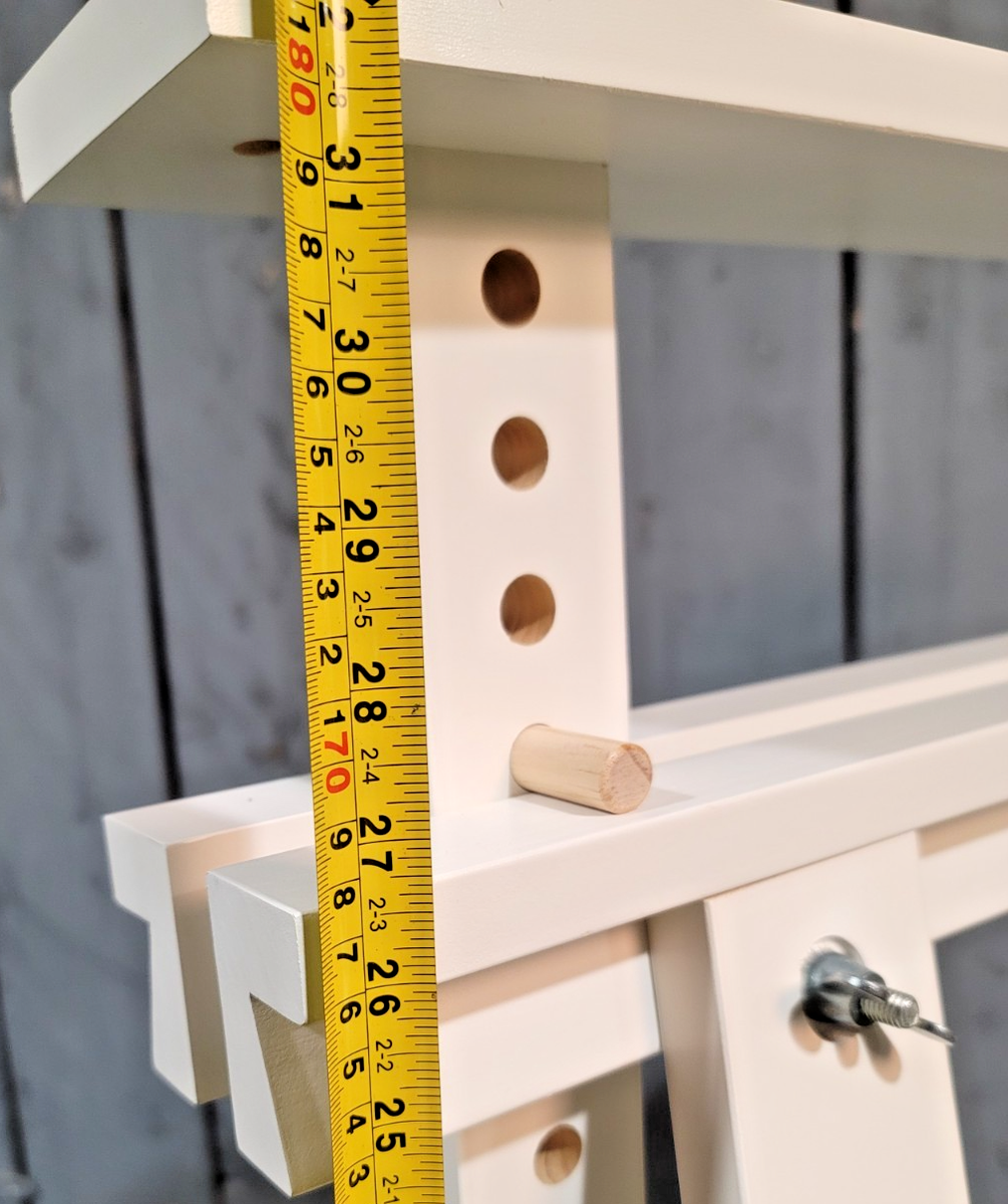 IKEA 801.500.95 Finnvard Adjustable Trestle with Shelf - White for