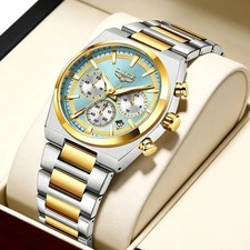 LIGE Markenuhr modische Herren Business Quarz Armbanduhr Edelstahl wasserdicht