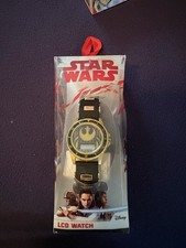 Star Wars LCD Kids Watch Digital with Flashing Lights- Black Band -New