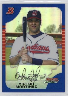2005 Bowman Chrome Blue Refractor /150 Victor Martinez #46 e1e