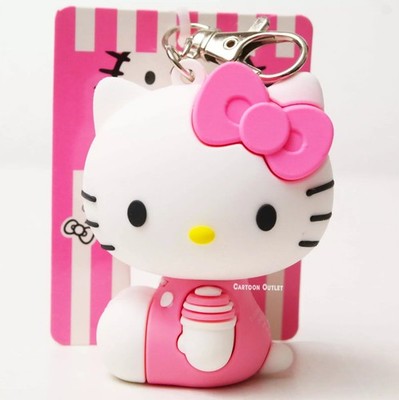 Sanrio Hello Kitty 3D Molded Rubber Keychain Charm with Metal Clip