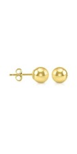 14K Yellow Gold Push Back Ball Stud Earrings 3-9mm