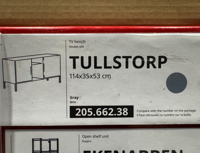 New IKEA TULLSTORP TV Bench Gray 114x35x53cm (44 ⅞x13 ¾x20 ⅞ New IKEA TULLSTORP TV Bench Gray 114x35x53cm (44 ⅞x13 ¾x20 ⅞