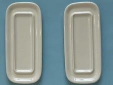 Lot of 2 Pfaltzgraff Replacement Off-White Butter Dish ~ BOTTOM ONLY Made in USA