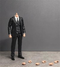 1/12 Scale Male Black suit Doll 3.0 Body Toys PVC Model for 6 " Action figure