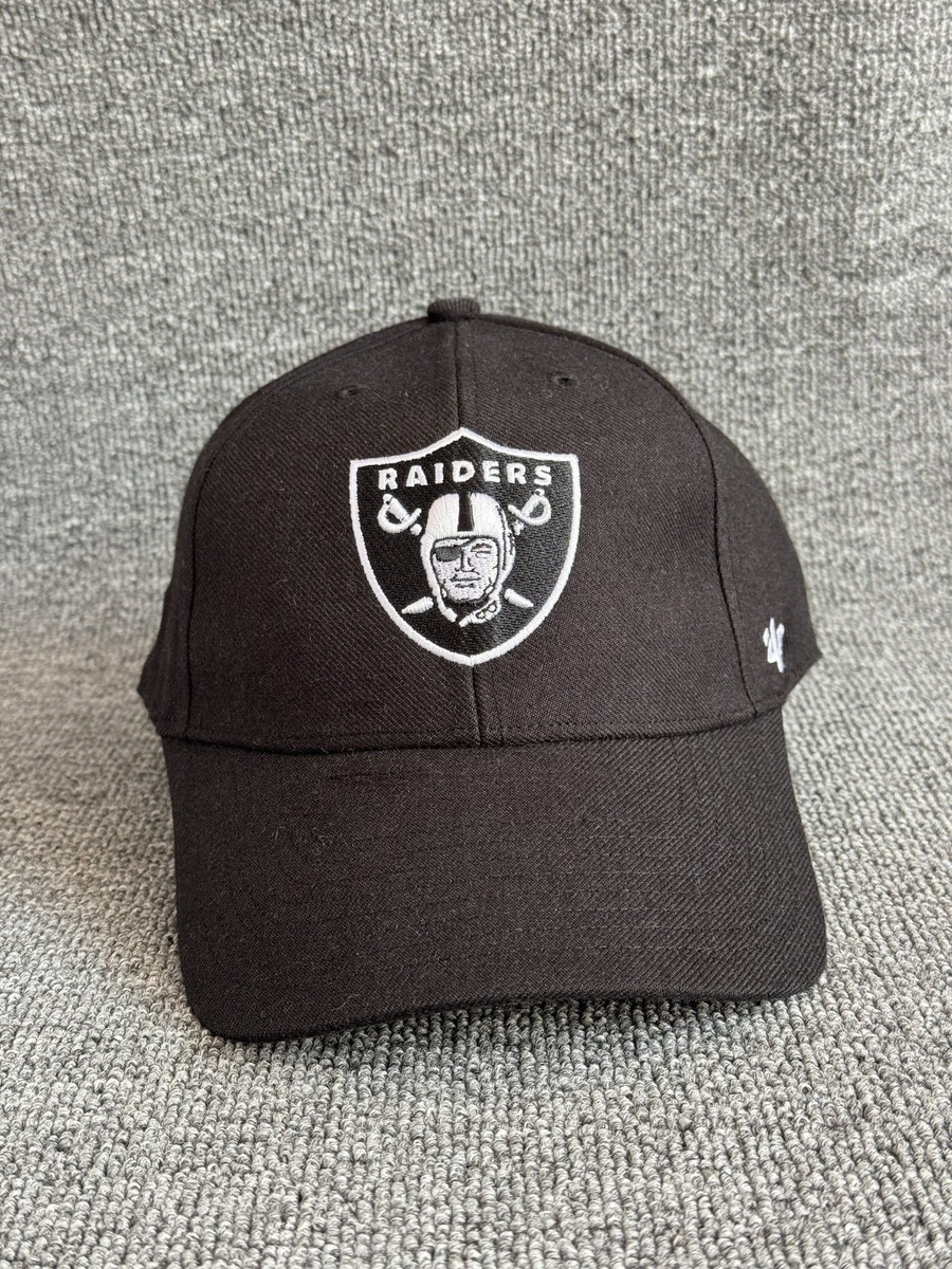 47 Brand Las Vegas Raiders Baseball Cap Strapback Black White NFL One Size