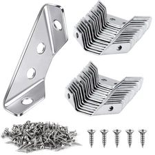 30PCS Universal Furniture Corner Connector, Small Metal Corner Brackets for W...