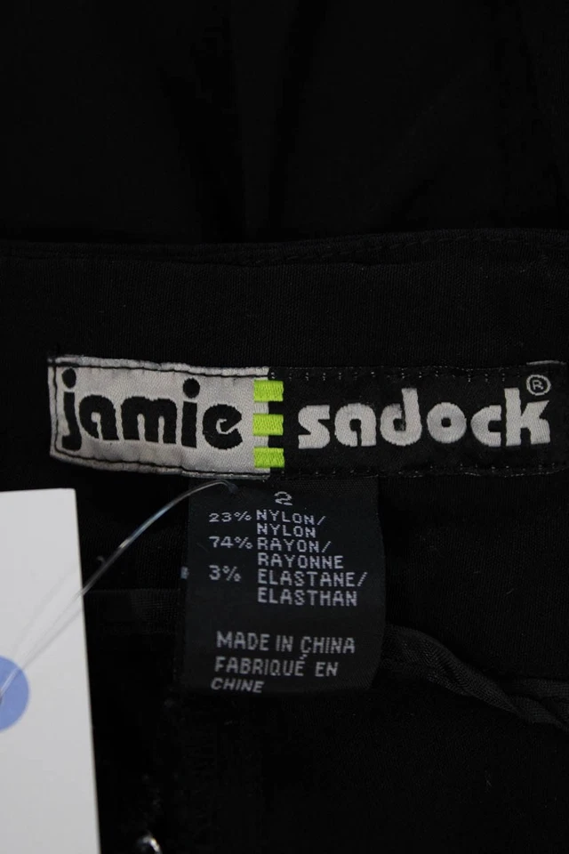 Jamie Sadock Womens Silver Toned Hardware Stud Detail Shorts Black Size 2 - Image 4 of 4