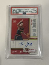 2018 CONTENDERS UP AND COMING ROOKIE AUTO RC /199 - TRAE YOUNG - PSA MINT 9