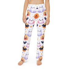 Kids Halloween Ghost Pumpkin Pants Cute Spooky Lounge Pajama Sleepweare