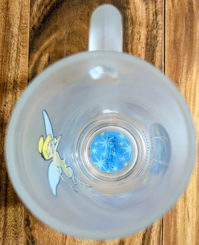 Tinker Bell Disneyland Resort Glass Stein/Mug Disney Parks Frosted Glass Vintage - Picture 4 of 9