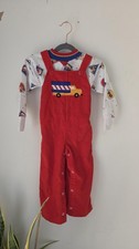 Health Tex boys vintage overalls red 4T set top and overalls