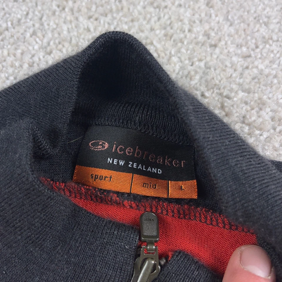 Camisa Rompehielos Para Hombre Grande Roja Capa Base Media Lana Merino Deporte 150 Térmica Foto 3 de 4