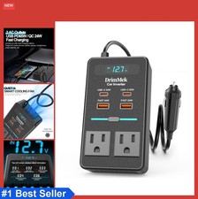 300W Car Power Inverter 12V to 110V Dual AC Outlets USB-C 65W Fast Charging for