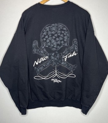 Vintage NHRA Full Throttle Racing Nitro Fish Sweatshirt Black 90s Y2K Sz XL