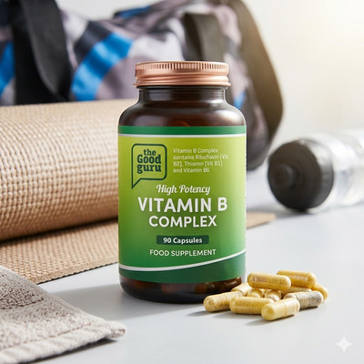 Vitamin B Hochfester Komplex 90 Kapseln | Voll B Vitamine B1-B12 Biotin UK
