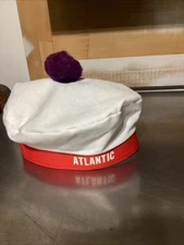Vintage French Sailor Hat Beret Cap Purple Pom- Atlantic -Tourist -Souvenir