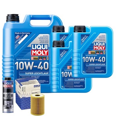 Motoröl 10W40 LIQUI MOLY Super Leichtlauf 8L+MAHLE Ölfilter +Spülung
