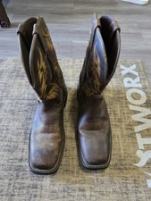 Justin Men's 12EE Stampede Leather Work Boots Square Toe Brown Western WK4689