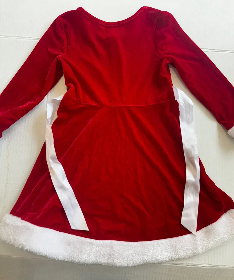 Vestido de terciopelo de Navidad rosa y violeta para niñas rojo y blanco talla 5 Foto 4 de 4
