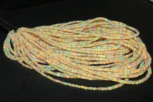 Cuentas redondeadas lisas de ópalo etíope de 3X5 mm hilo de 16 pulgadas cuentas de ópalo calidad AAA - Imagen 3 de 3