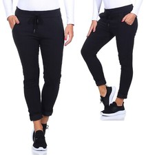 Hosen Damen Stretch Stoffhose Gummizug Chino Stoff-Hose Denim Freizeithose 36-50