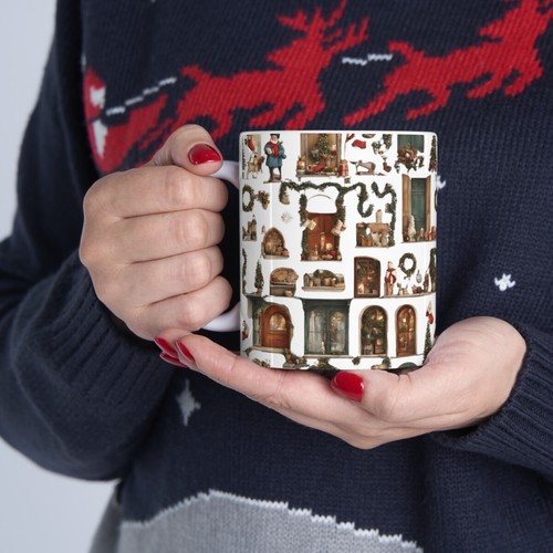 Anthropologie Christmas Holiday time in Italy Mug Cup, Retro Christmas vibe Mug - Picture 11 of 11