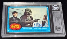 Carrie Fisher & Dave Prowse Signed Star Wars Topps Rookie Card (RC) BAS Beckett