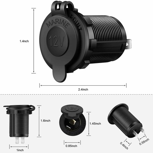12V Cigarette Lighter Socket Car Motorcycle ATV RV Sockets μз Power Lighter P5E0 - Zdjęcie 12 z 14