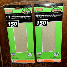 Lot of 2 ~ 6 Pack GATOR POWER 1/3 Sheets Clamp-On Sandpaper *150
