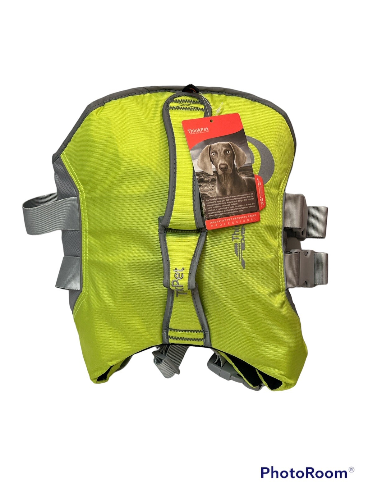 THINK PET DOG CANINE LIFE JACKET VEST LIME GREEN REFLECTIVE SIZE Med