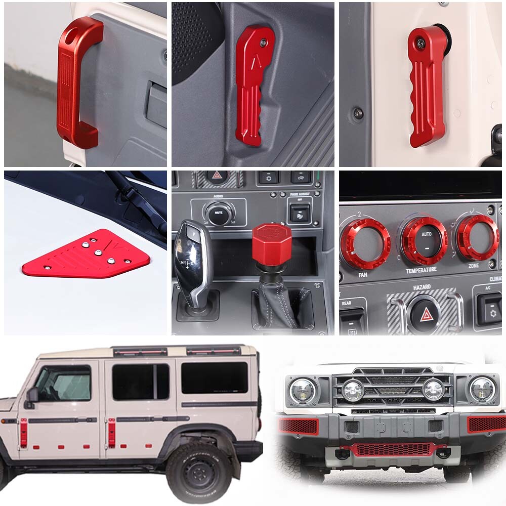 Red Alloy Exterior Interior Accessories Decor Trim For Ineos Grenadier 2022-2024