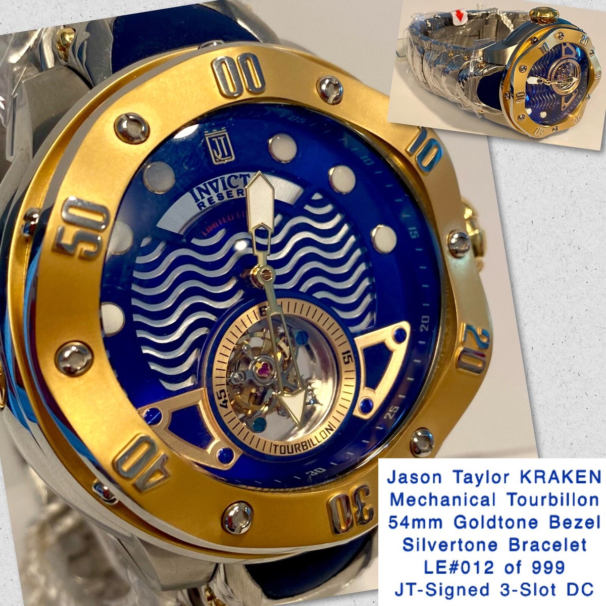 54mm TOURBILLON |JT-signed DC | LE#012/999 KRAKEN |Slvrtn Bracelet