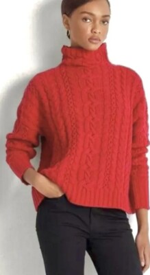 Lauren Ralph Lauren Cable Knit Mock Neck Wool/Cashmere Lauren Ralph Lauren Cable Knit Mock Neck Wool/Cashmere