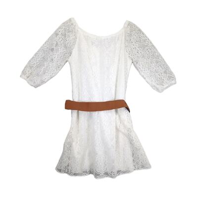 Heart Soul Women's M White Lace Dress w/ Braided Faux Leather Belt Boho  Country | eBay